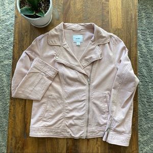 Old Navy Blush Canvas Moto Jacket